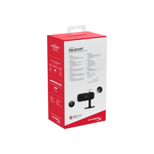 HyperX SoloCast - Micrófono - USB - negro - para Laptop 14, 15, 17; OMEN 15, 16; Pavilion Plus Laptop 14; Pavilion x360 Laptop; Pro 290 G9 (4P5P8AA)