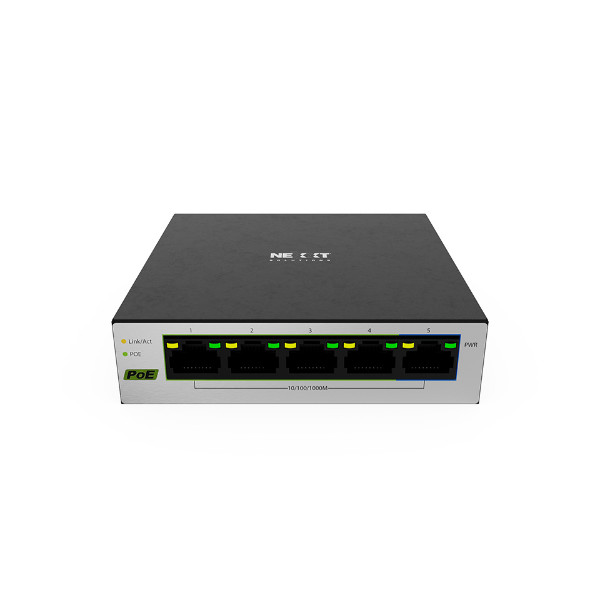 Nexxt Solutions Infrastructure - Switch - Gigabit Ethernet - 5 - 1 Gigabit Ethernet - 4 POE+ 60W