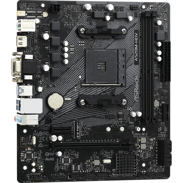 Placa Madre ASRock A520M-HDV AM4 DDR4 M.2 MicroATX (A520 M-HDV)