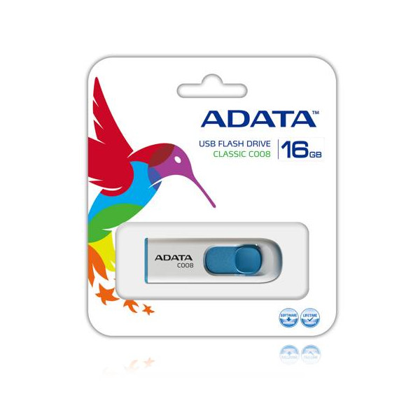 C008 Unidad Flash Usb 16 Gb Usb Tipo A 2.0 Azul, Blanco