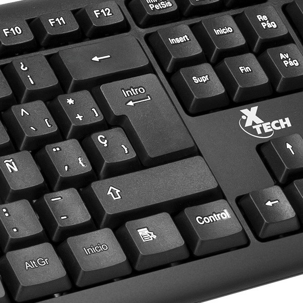 Teclado Xtech XTK 092S Standard, Espanol, Negro (XTK-092S)