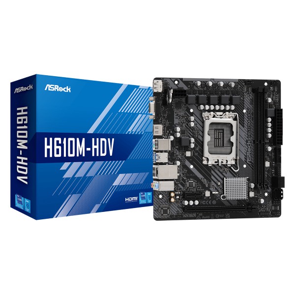 Placa Madre Asrock H610M-HDV Socket Lga1700 Intel H610 12 13 14ª Gen Ddr4 Sata3.