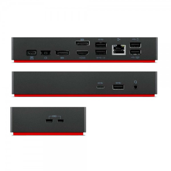 Docking Tp Universal Usbc, Lenovo, Negro, Rojo (40AY0090IT)