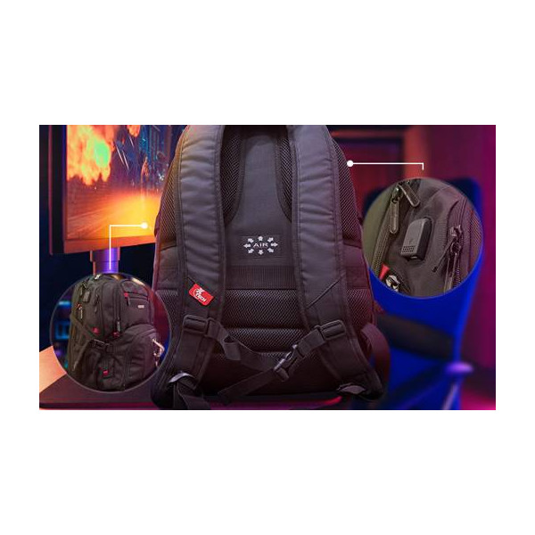 Xtech - Notebook carrying backpack - 17in - Black - Gaming Battlestash  XTB-508 (XTB-508)