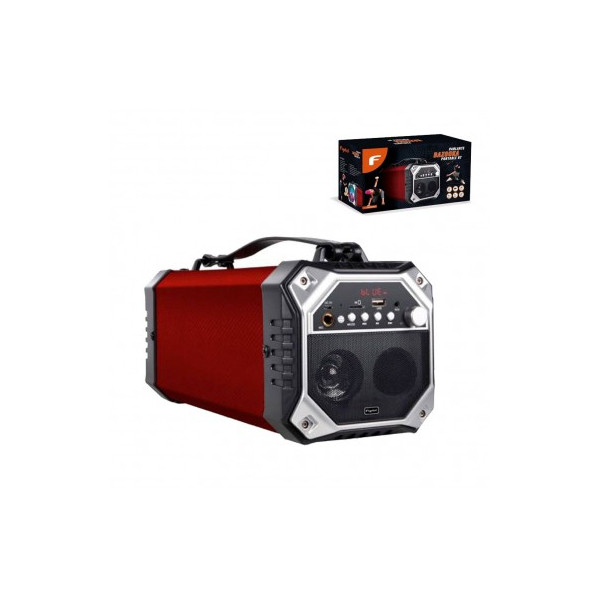 BAZOOKA BT FUJITEL 15W/4in/USB/FM/MIC CABLE ROJO