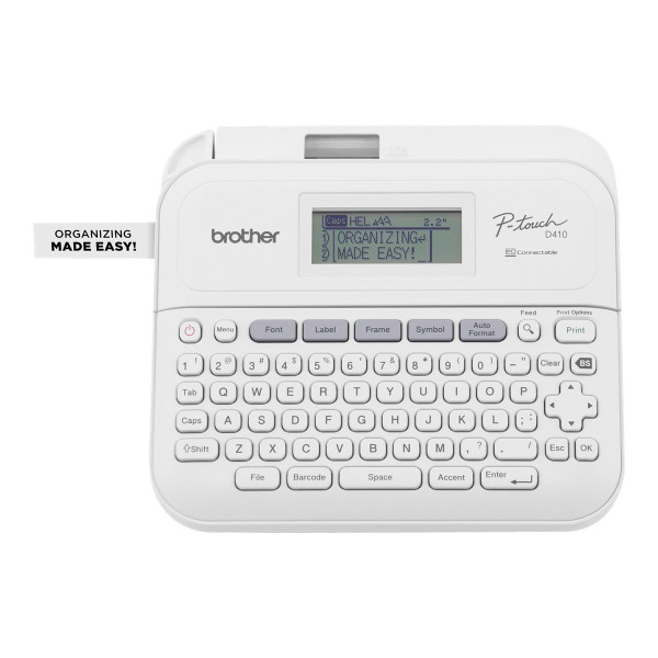 Brother P-Touch PT-D410 - Etiquetadora - B/N - transferencia térmica - 18 mm de anchura - 180 ppp - hasta 20 mm/segundo - USB - cortador - impresión de 5 líneas, impresión en modo espejo, imp ...